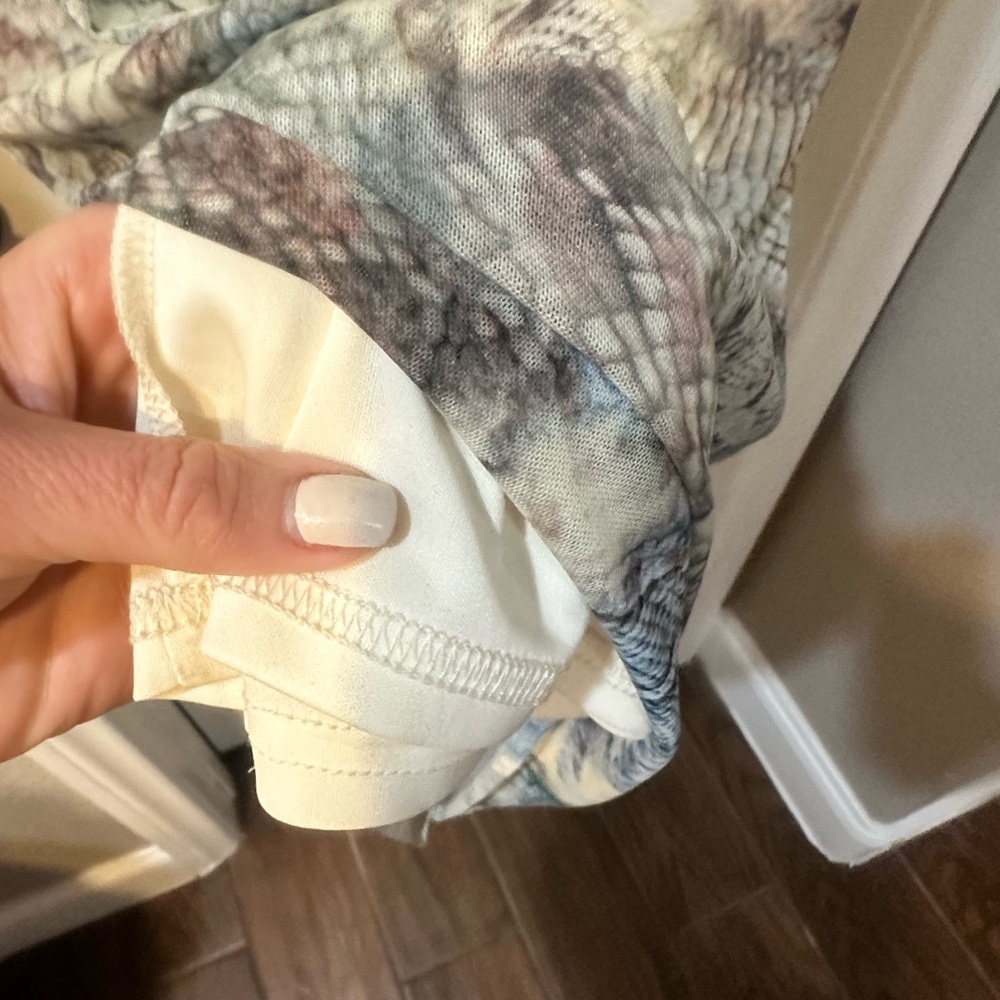 Steve Madden Blue, Cream and Gray Marble-Print Midi Dress - Picture 5 of 7